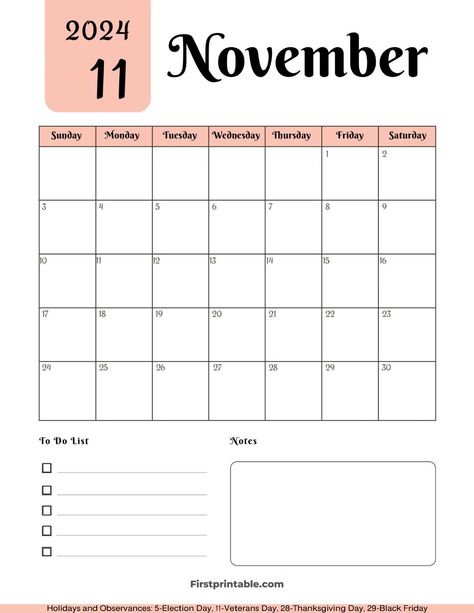 Monthly Planner November 2024, November 2024 Calendar Printable, 2024 Calendar Design, November Calendar 2024, Holidays Aesthetic, Free Weekly Planner Templates, Printable Calendar Design, Free Weekly Planner, Calendars 2024