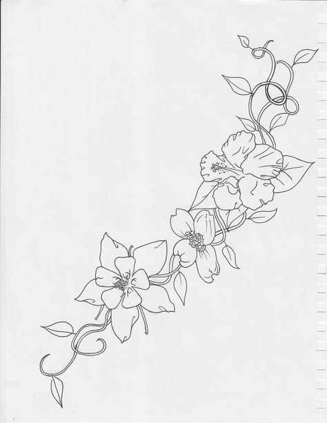 flower garland, ink pen Flower Pedals Drawings, Flower Garland Drawing, Flower Garland Tattoo, Garland Tattoo, Garland Drawing, Pink Flower Tattoos, Carnation Flower Tattoo, Purple Flower Tattoos, Hummingbird Drawing