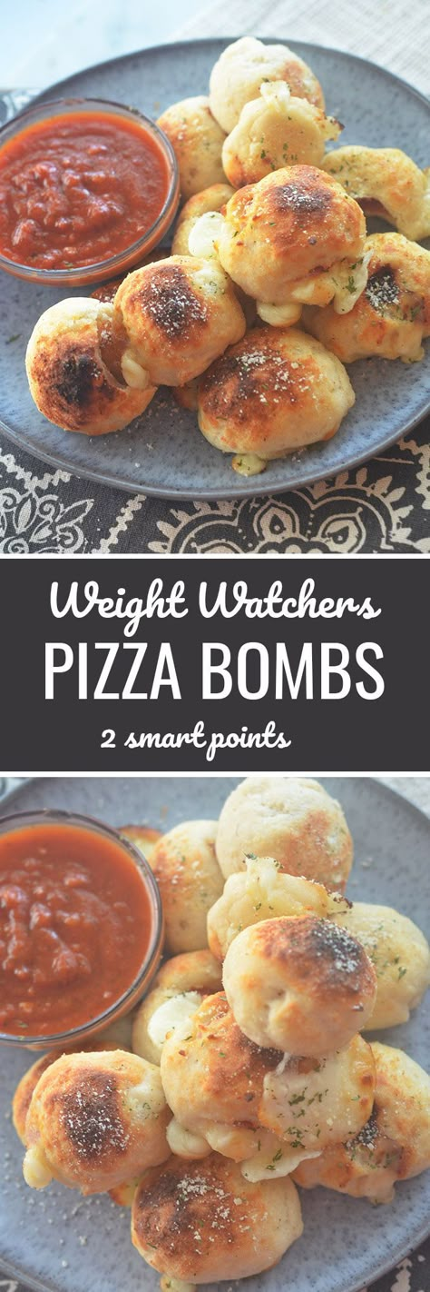 Weight Watchers Pizza Bombs 2 smart points - Recipe Diaries #weightwatchers #pizza #pizzaparty #healthy Weight Watchers Pizza, Pizza Bomb, Healthy Pizza Recipes, Smart Points Recipes, Weight Watchers Snacks, Weight Watchers Recipes Desserts, Weight Watchers Free, Weight Watcher Dinners, Points Recipes