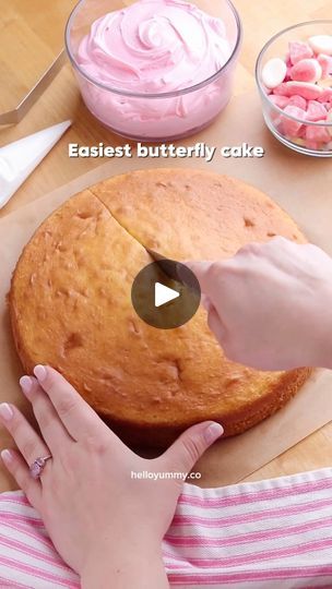 How To Make A Butterfly Cake, Butterfly Cake Videos, How To Make Butterfly For Cake, A Little Butterfly Is On Her Way Cake, Butterfly Shape Cake Design, Butterfly Cakes, Baking Tips, Let Them Eat Cake, Beautiful Cakes