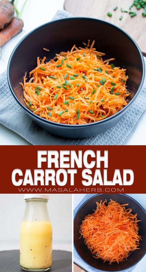 Shredded Carrot Recipe, Salad Macaroni, Carrot Salad Recipes, Carrot Slaw, French Recipe, Quick Lunch Recipes, Simple Dressing, Salad Pasta, Slaw Recipes