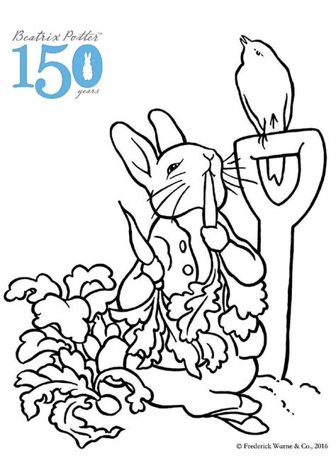 Beatrix Potter free printable coloring pages from Frederick Warne & Co #ColorOurCollections Beatrix Potter Colouring Pages, Beatrix Potter Coloring Pages, Beatrix Potter Embroidery, Peter Rabbit Illustration, Beatrix Potter Illustrations, Beatrice Potter, Peter Rabbit And Friends, Rabbit Illustration, Easter Coloring Pages