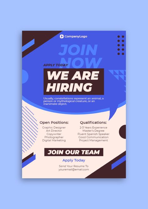 Modern We Are Hiring Join Our Team Flyer Hiring Flyer, Hiring Poster, Christmas Menu, We Are Hiring, Brand Kit, Join Our Team, Used Tools, Good Communication, Grand Opening