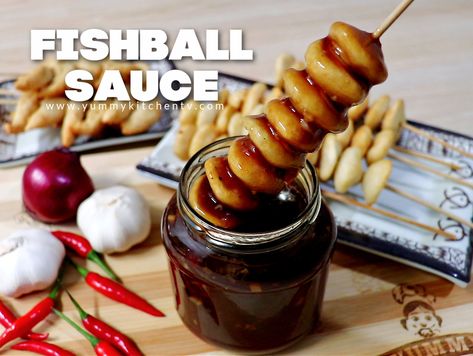 Fishball Sauce ala Manong's - Yummy Kitchen Fishball Street Food, Fishball Sauce, Recipes With Chili Garlic Sauce, Fishball Recipe, Filipino Street Food, Food Filipino, Chili Garlic Paste, Mayo Salad, Garlic Sauce Recipe