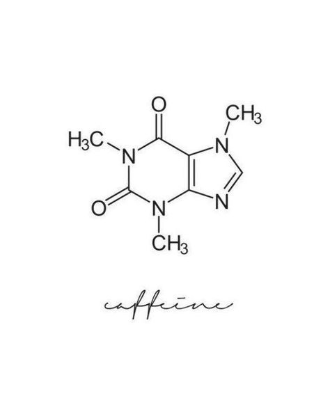 Caffeine Molecule Art, Caffeine Molecule Tattoo, Formula Chemistry, Chemistry Tattoo, Molecule Art, Coffee Prints, Molecule Tattoo, Chemistry Art, Caffeine Molecule