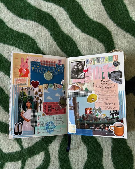 my recent journal spreads #junkjournal Junk Journal Spreads, Scrap Journal Ideas, Cool Scrapbook Ideas, Junk Journal Pages Ideas Layout, Art Journal Inspo, Cute Scrapbook Ideas, Scrapbook Spreads, Junk Journal Inspiration, Summer Journaling