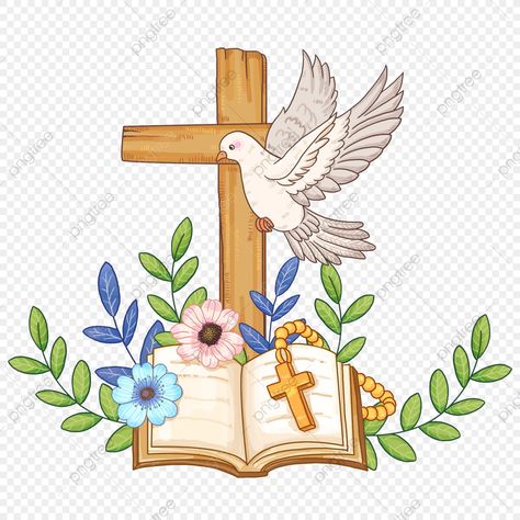 Cross Clipart Christian, Bible Flowers, Dove Logo Design, Dove Clipart, Church Clipart, Cool Colorful Backgrounds, Bible Clipart, Cross Clipart, Holy Spirit Dove