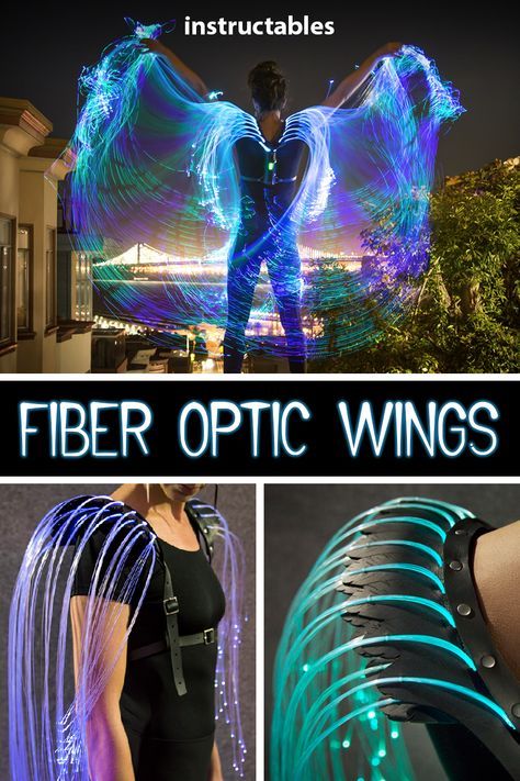 Fiber Optic Dress, Festival Props, Led Wings, Wings Diy, Wearable Accessories, Gadget Tecnologici, Led Costume, Leather Feathers, Festival Ideas