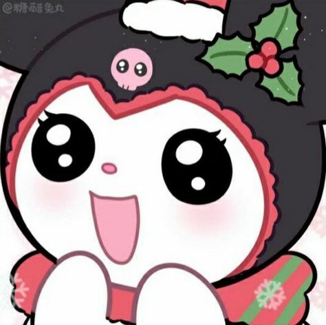 Kuromi Christmas Pfp, Sanrio Xmas, Christmas Kuromi, Kuromi Christmas, Sanrio Christmas, Merry Christmas Gif, Frog Drawing, Christmas Stockings Diy, Anime Christmas