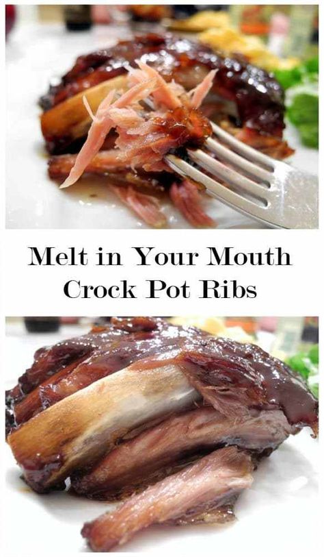 Melt in Your Mouth Crock Pot Ribs - Delicious zesty and sweet pork ribs cooked in the crock pot until they melt in your mouth! Crockpot Pork Ribs, Crock Pot Ribs, Crockpot Ribs, How To Cook Ribs, Slow Cooker Ribs, Sweet Pork, Slow Cooked Meals, Crockpot Pork, Crock Pot Slow Cooker