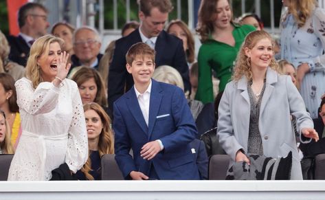 Sophie, Countess of Wessex, Britain's James, Viscount Severn and Lady Louise Windsor react during the Platinum Party James Severn, Prince James, James Viscount Severn, James Viscount, London Cathedral, Louise Windsor, Sophie Duchess Of Edinburgh, Viscount Severn, Duchess Of Edinburgh