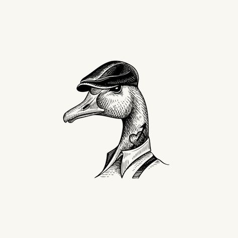 Goose Tattoo, Duck Tattoos, Mascot Logos, Tattoo Art Drawings, Funny Tattoos, Mascot Logo, Arte Inspo, Black Ink Tattoos, Dessin Adorable