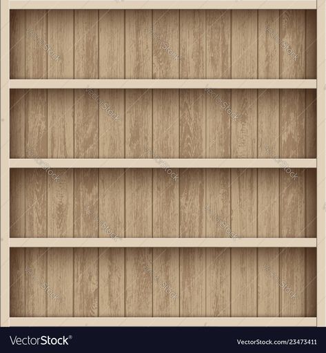 Wooden empty bookshelf shelves for the warehouse Vector Image Empty Bookshelf, Bookshelf Shelves, Antique Bookshelf, Read A Thon, Book Tracker, Mini Books, Aesthetic Backgrounds, Bookshelves, Png Images