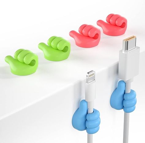 Amazon.com: iToleeve 6Pcs Cable Clips, Fun Cord Holders, Silicone Thumb Wall Hooks, Cord Organizer for Desk Wall Car Nightstand, Cord Clips, Wire Holders, Phone USB Charger Cable Management, Key Hanger : Electronics Organizer For Desk, Cord Organizer, Cord Holder, Cable Holder, Clever Gift, Cable Clips, Charger Cord, Wire Management, Utility Hooks