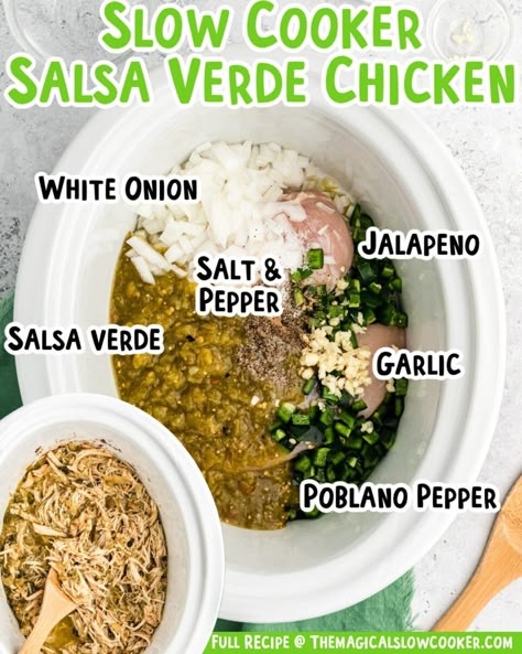 Carnivore Crockpot, Salsa Verde Chicken Crockpot, Slow Cooker Salsa Verde Chicken, Salsa Verde Chicken Recipe, Reset Recipes, Cooking Hobby, Metabolic Reset, Magical Slow Cooker, Slow Cooker Salsa