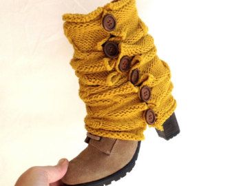 Yellow Leg Warmers, Winter Leg Warmers, Knitted Boot Cuffs, Knit Boot Socks, Winter Accessories Fashion, Boot Cuff, Modern Womens Fashion, Knit Leg Warmers, Knit Boots