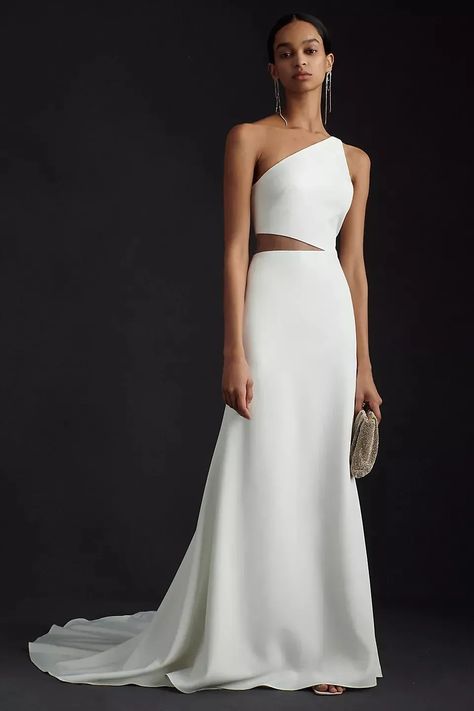 Anthropologie Wedding, Flare Gown, Affordable Wedding Dresses, Jenny Yoo, Stretch Crepe, Bridal Outfits, Wedding Gown, Fit & Flare, Wedding Modern