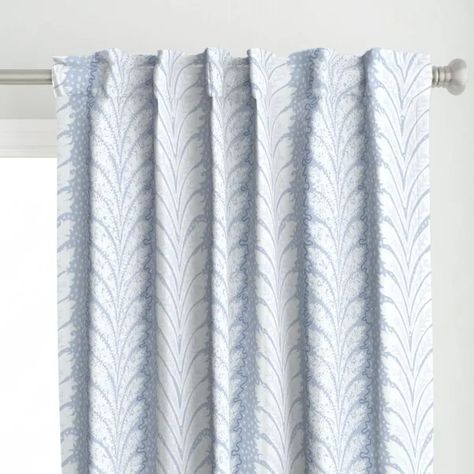 Blue Print Curtains - Etsy Luxurious Curtains, Drape Pattern, Coastal Curtains, Blue Preppy, Striped Curtains, Blue Curtains, Etsy Fabric, Grasscloth Wallpaper, Printed Curtains