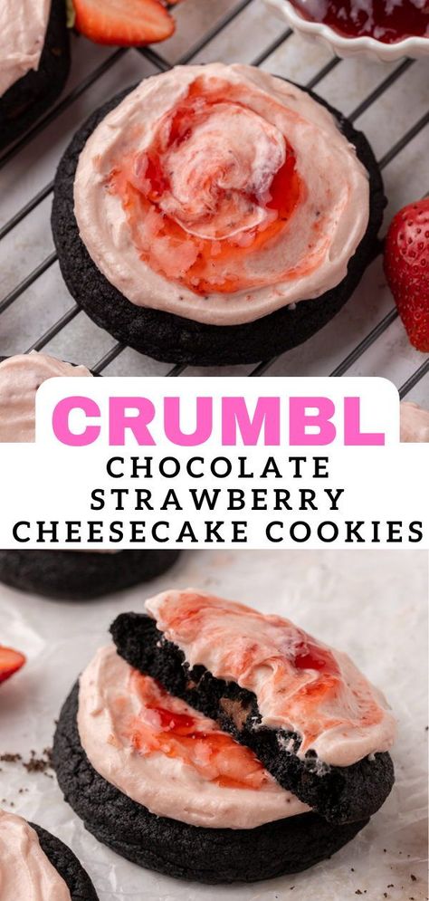 Strawberry Cheesecake Dessert, Strawberry Cheesecake Cookies, Chocolate Strawberry Cheesecake, Crumble Cookie Recipe, Lifestyle Of A Foodie, Chewy Chocolate Cookies, Lost 100 Pounds, Gourmet Cookies, Cheesecake Cookies