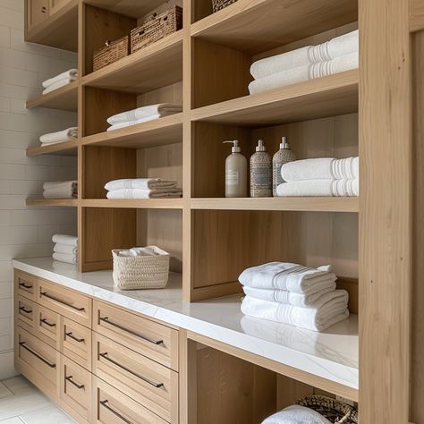 Walk In Pantry Ideas Layout, Linen Closet Design, Linen Storage Cabinet, Laundry Room/mudroom, Pantry Layout, Classic Style Interior, Minimalist Closet, Laundry Room Inspiration, Bathroom Design Inspiration