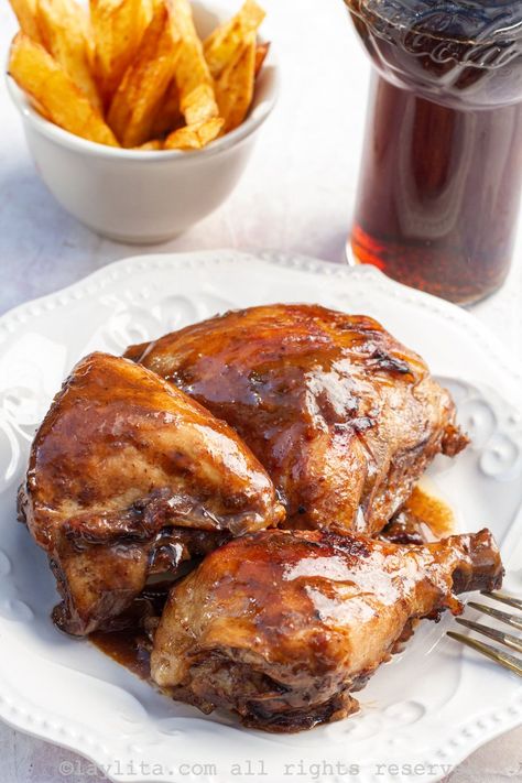 Pollo a la Coca-Cola Chicken Recipies, Latin Food, Baking Ideas, Savoury Food, Chicken Wings, Coca Cola, French Toast, Coco, Food And Drink