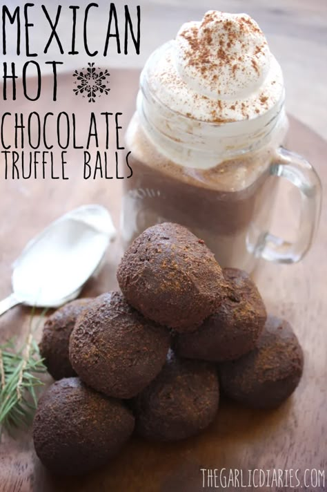 Mexican Hot Chocolate Truffle Balls Chocolate Truffle Balls, Truffle Balls, The Best Hot Chocolate, Rich Hot Chocolate, Best Hot Chocolate, Diy Hot Chocolate, Hot Chocolate Bomb, Mexican Chocolate, Bomb Recipes