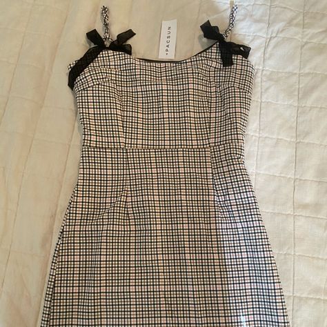 Pacsun Dress New With Tags Size Xs Long Sleeve Dress Casual, Pacsun Clothes, Fitted Plaid A-line Mini Dress, Fitted Plaid Vintage Mini Dress, Brown Slip Dress, Pacsun Dresses, Denim Button Up Dress, Urban Outfitters Casual Plaid Dress, Kylie Dress