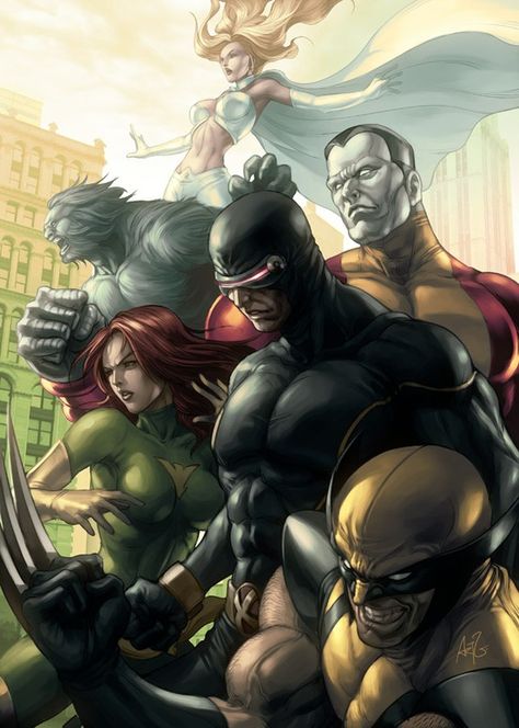 X-Men: Wolverine, Cyclops, Jean Grey, Colossus, Beast and Emma "The White Queen" Frost. Marvel Artwork, Bd Comics, Comic Pictures, Uncanny X-men, Marvel Comics Art, Comics Art, Marvel Vs, Superhero Art, Comic Book Heroes