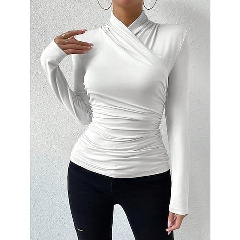 Season:Spring   Fall; Fabric:Polyester,Polyester; Sleeve Length:Long Sleeve; Look After Me:Machine wash,Washable,Wet and Dry Cleaning; Gender:Women's; Style:Fashion; Elasticity:Stretchy; Tops Type:T shirt Tee; Occasion:Weekend,Daily; Top Length:Regular; Fit Type:Slim; Pattern:Plain; Neckline:V Neck; Listing Date:10/24/2023; Bust:; Length:; Sleeve:; Fit US Size:; Fit UK Size:; Fit EU Size: Weekend Fashion, Heading Fonts, Fits Clothes, Grid Style, Outerwear Outfit, Weekend Style, Swimwear Outfit, Fashion Mode, Fall 2024