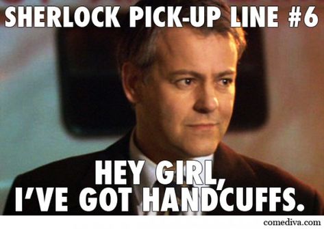 Sherlock Pick-Up Lines Greg Lestrade, Louise Brealey, Sherlock Cast, Vatican Cameos, Cabin Pressure, Mycroft Holmes, Rupert Graves, Steven Moffat, Sherlock Holmes Bbc