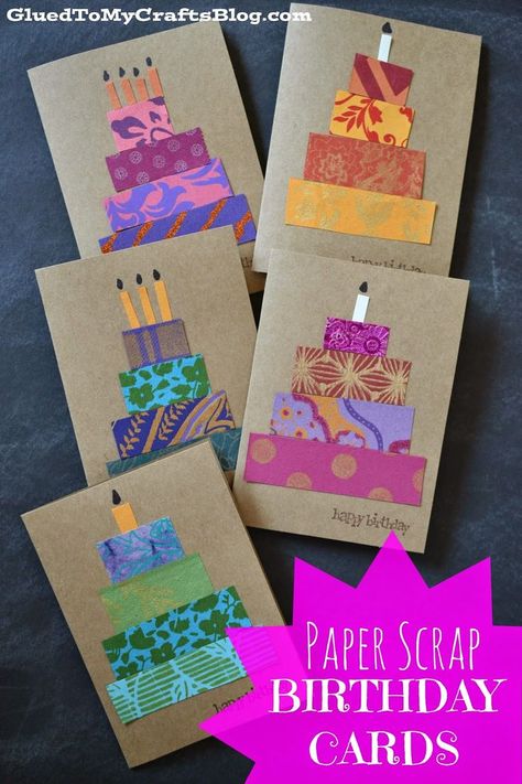 We LOVED these Paper Scrap Birthday cards created by  Stacey Gibbon for #StickyU using our Xtreme Adhesive! Fashion Maker, Anniversaire Diy, Washi Tape Cards, Homemade Birthday, Birthday Card Craft, Homemade Birthday Cards, Bday Cards, Birthday Crafts, Aktivitas Montessori