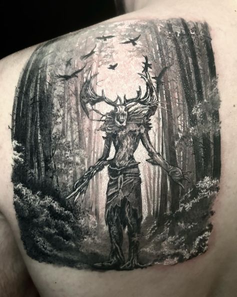 Step into the eerie realm of the Leshy deep within the forest, skillfully brought to life by the incredible talents of @jenskinart!!! 🌲👹 The eerie atmosphere and attention to detail in this tattoo are truly spine-chilling yet mesmerizing.⁠ Leshy Tattoo, Forest Tattoos, Black And Grey Tattoos, Tattoo Artists, Cool Tattoos, Black And Grey, Instagram Profile, The Incredibles, Tattoos