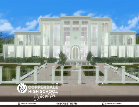 [DOWNLOAD] Copperdale High School venue lot | Patreon Copperdale High School Sims 4, Ts4 Lots, Sims Furniture, Sims Ideas, Sims Building, Sims House Design, High School Years, The Sims 4 Download, School Sets