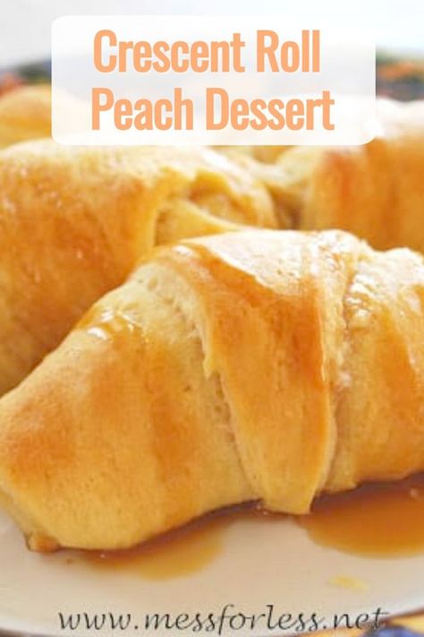 Peaches Wrapped In Crescent Rolls, Crescent Roll Deserts Recipes, Peach Croissant Crescent Rolls, Peach Turnovers Crescent Rolls, Peach Crescent Roll Recipes Dessert, Desserts Using Crescent Rolls, Sweet Crescent Roll Recipes, Peach Croissant, Peach Crescent Rolls