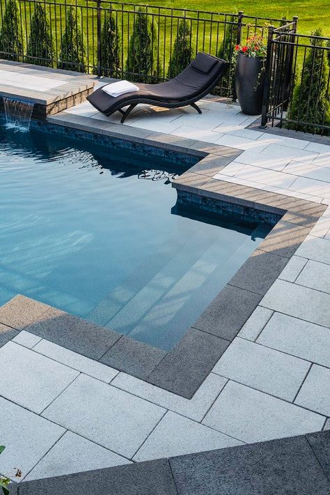 Tranquility Pool, Luxury Pools Backyard, Pool Paving, Inground Pool Landscaping, Moderne Pools, Pool Pavers, Modern Pool, Pools Backyard Inground, Swimming Pool Landscaping