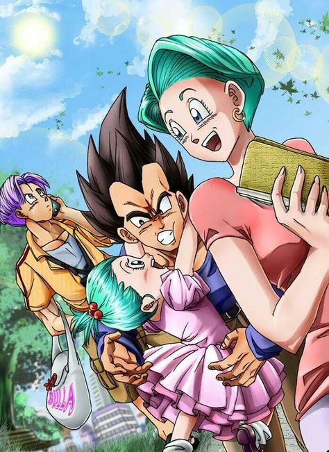 Vegeta with family...I love this Vegeta Y Trunks, Dbz Vegeta, Vegeta And Bulma, Db Z, Dragon Balls, Dragon Ball Gt, Anime Dragon Ball, The Dragon, Dragon Ball Super