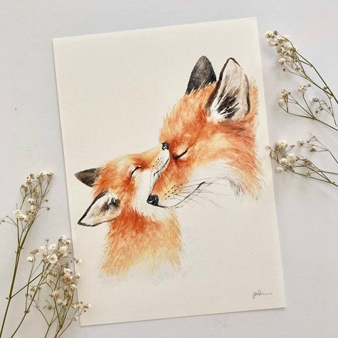 - DESCRIPTION -  A5 PRINT of my original watercolour fox painting.  Printed on high quality, acid free fine art paper. Signed by me on the front. This print is perfect as a gift or something special to treat yourself. Decorate your home or create an area of peace near your workspace or office.    Prints will be packaged securely inside a sleeve with backing board in a rigid mailer for protection.  **Unframed. **Prints are signed. **Please note that colours may vary slightly from what you see on your screen.  **Please note this is a printed reproduction of my painting, not an original artwork.  Dimensions - 14.8 x 21cm (approximately A5) Thank you for visiting my shop! All artworks are painted with love by me in my studio. Please feel free to contact me if you have any questions.  Follow me Acrylic Fox Painting Easy, How To Draw Forest Animals, Watercolour Inspiration Animals, Animal Friends Drawing, Me As A Painting, Watercolour Art Ideas, Cute Fox Art, Fox Watercolor Painting, Fox Watercolour