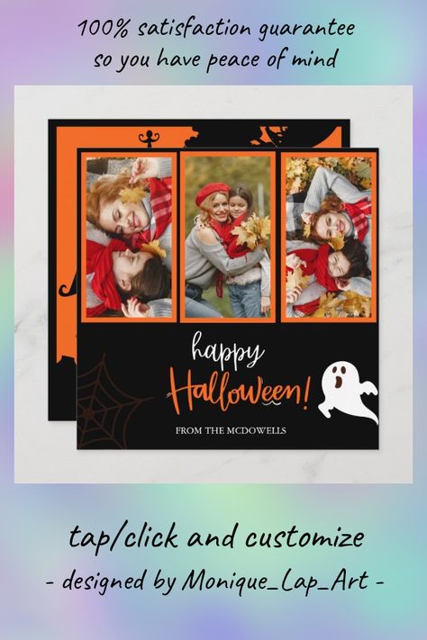 Happy Halloween Family Photo Card - tap/click to personalize and buy #photo #card, #happy #halloween, #orange, Cards With Photos, Family Photo Cards, Haunted House Party, Halloween Templates, Halloween Family, E Cards, Halloween Orange, Halloween Card, Halloween Cards