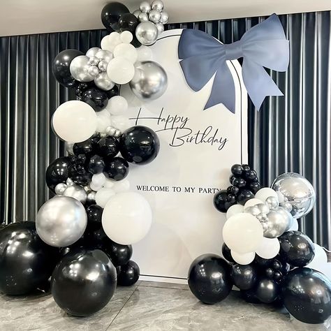 Faster shipping. Better service Festa All Black, Black And White Party Decorations, Tent Logo, Black And White Balloons, White Party Decorations, 25th Birthday Parties, Black Balloons, 18th Birthday Party, White Balloons