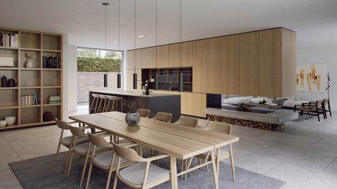 Architects Kitchen, Ceiling Interior, Scottish House, House Ceiling, London Townhouse, Small Courtyards, Suburban House, Two Storey House, Oak Panels