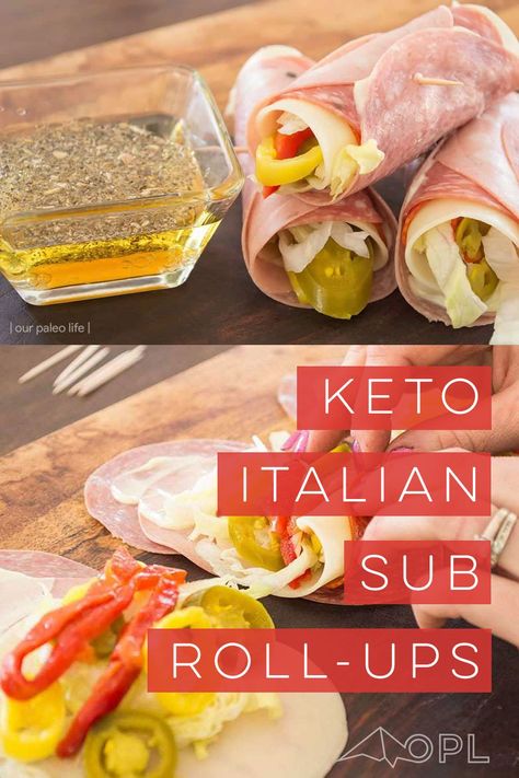 Italian Sub Roll Ups, Keto Sandwich, Keto Italian, Sub Rolls, Italian Sub, Baking Powder Uses, Paleo Life, Low Fat Diets, Sandwich Recipe