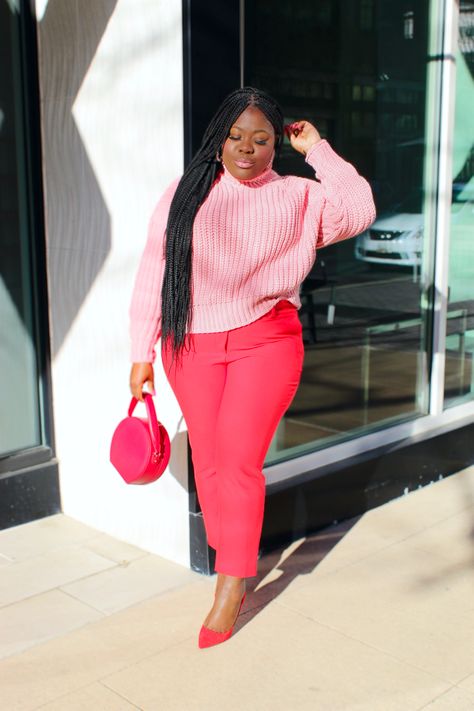 Valentine’s Day Outfit Inspo ! Pink and red is always a good idea :) my sweater is under $25 http://liketk.it/35HVo #liketkit @liketoknow.it #LTKNewYear #LTKstyletip #LTKunder50 #pinkandred #valentinesday #pink Banking Outfits, Pants And Sweater Outfit, Pink And Red Outfit, Red Outfits, Professional Outfits Women, Sweater Outfit, Valentine's Day Outfit, Red Pants, Red Outfit