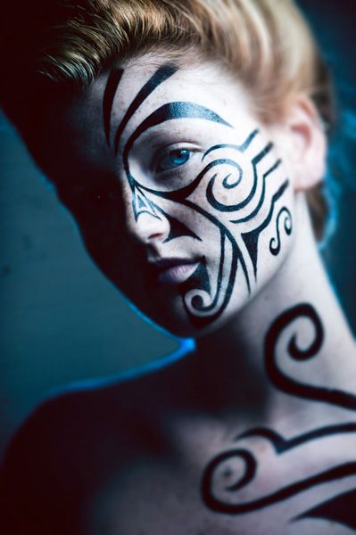 makeup Rave Baddie, Raven Photography, Lost Village, Angel Photography, Celtic Warriors, Face Tattoos, Maori Tattoo, Face Photography, Fantasy Makeup