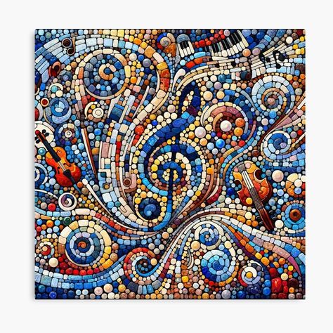 Get my art printed on awesome products. Support me at Redbubble #RBandME: https://www.redbubble.com/i/canvas-print/Melodic-Mosaic-Symphony-of-Colorful-Musical-Notes-by-FarBeyound/160672987.5Y5V7?asc=u Music Mosaic, Mosaic Wallpaper, Mosaic Tile Art, Musical Notes, Musical Note, Tile Art, Featured Art, Mosaic Tile, Art Music