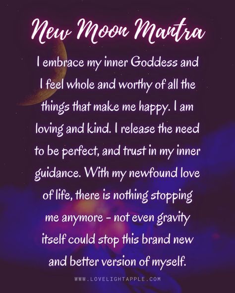 new moon mantra New Moon Chant, New Moon Release Ritual, Super New Moon Ritual, New Moon Essential Oils, New Moon Ritual Ideas, Blue Moon Ritual Witchcraft, New Moon Ritual Manifestation, Moon Ritual Ideas, Blue Moon Rituals