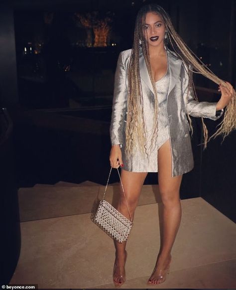 Showing off: On Saturday, Beyonce shared another collection of photos from one of her fashion looks on both Instagram and her website Beyonce Braids, Beyonce Show, Beyonce 2013, Silver Blazer, Beyonce Style, Beyoncé Giselle Knowles-carter, Beyoncé Giselle Knowles, Beyonce And Jay Z, Beyonce Queen