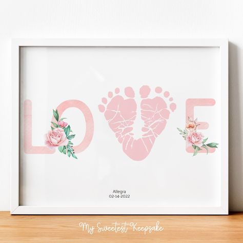 Footprint Wall Art, Baby Footprint Keepsake, Baby Footprint Crafts, Footprint Keepsake, Footprint Crafts, Baby Footprint, Diy Bebe, Footprint Art, Baby Footprints