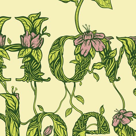 Check out this @Behance project: “Illustrated typography poster” https://www.behance.net/gallery/28195183/Illustrated-typography-poster Nature Typography Poster, Green Typography Design, Vine Typography, Grass Typography, Growth Typography, Garden Typography, Plant Typography, Botanical Typography, Leaf Typography