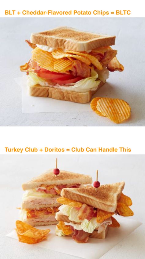 Add chips to a sandwich Sandwich With Chips Inside, Sandwich With Chips, Chips Sandwich, Crisp Sandwich, Chip Sandwich, Sandwich Day, Work Lunches, Turkey Sandwiches, Work Lunch