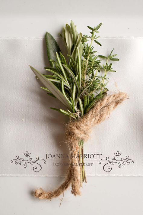 Herb Boutineer, Herbal Bouquet Wedding, Wiccan Wedding Bouquet, Herbal Wedding Decor, Herb Buttonholes, Herbal Wedding, Herbal Bouquet, Herb Centerpieces, Herb Bouquet